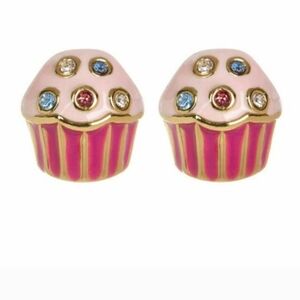 New Kate Spade cake Sweet heart cute Enamel Cupcake Stud Earrings